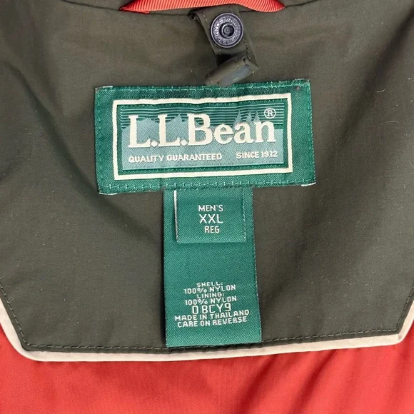 L L Bean Olive Green detachable fleece lined Men’s jacket 0BCY9 Sz 2XL - Picture 10 of 14